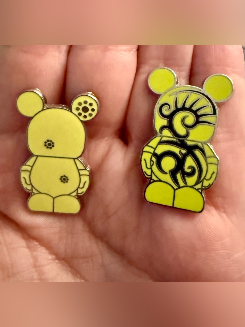 Set Of 2 Disney Trading Pins Vinylmation Jr Disney Parks Yellow Mickey Mouse